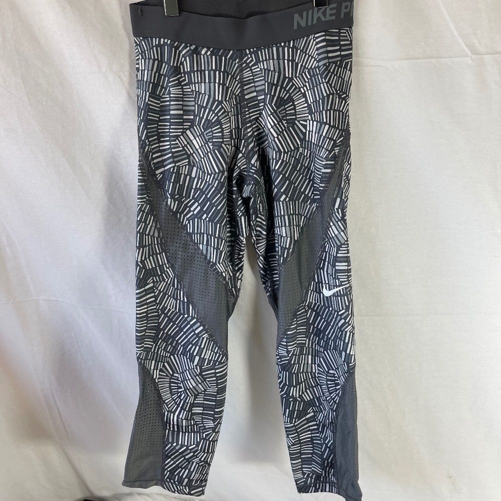 Nike Grey Patterned Print Breathable Leggings‎ Sz S
